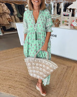 Verity - Bohemian Kleid in Grün (Fast ausverkauft)