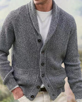 Yanis – Langärmelige Strickjacke Mit Knöpfen in Grau