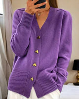 Damen eleganter warmer Cardigan in Lila