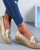 Käthe | Damen Leder Loafer Fußgewölbestütze – Leder Loafer Stützend Komfort 2026 in Gold