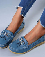 Käthe | Damen Leder Loafer Fußgewölbestütze – Leder Loafer Stützend Komfort 2026 in Hellblau
