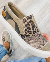 Maria | Damen Sneaker mit niedrigem Schaft und Patch-Design in Khaki