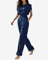 Ariia™ Maßgeschneiderter Cinched Jumpsuit in Blau