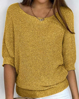Fiora - Atmungsaktiver 3/4-Arm-Pullover in Gelb