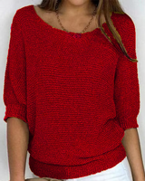 Fiora - Atmungsaktiver 3/4-Arm-Pullover in Rot