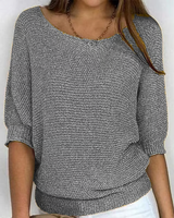 Fiora - Atmungsaktiver 3/4-Arm-Pullover in Grau