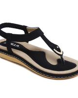Tharushi - Modische Weiche Sandalen in Schwarz