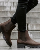 Nicole | Profilsohle Blockabsatz Stiefeletten in Dunkelbraun
