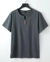 Leinen-T-Shirt mit Button-Down-Ausschnitt - Carter's in Grau
