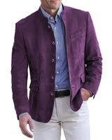 Tavrik - Soft-Touch-Stehkragen-Blazer in Lila