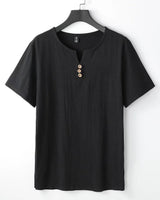 Leinen-T-Shirt mit Button-Down-Ausschnitt - Carter's in Schwarz