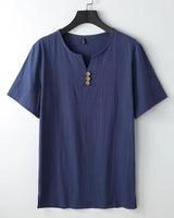 Leinen-T-Shirt mit Button-Down-Ausschnitt - Carter's in Blau