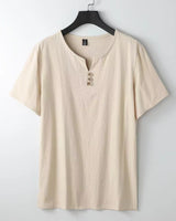 Leinen-T-Shirt mit Button-Down-Ausschnitt - Carter's in Beige