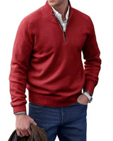 Jeremy - Moderner Herrenpullover mit Zipper in Red