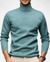 Herren Strick Rollkragenpullover in Blaugrün