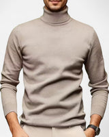 Herren Strick Rollkragenpullover in Khaki