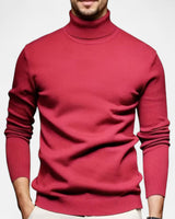 Herren Strick Rollkragenpullover in Rot