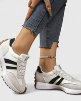 Johanna | Damen Frühlings Retro Schnürsneaker in Weiß