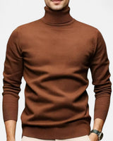 Herren Strick Rollkragenpullover in Braun
