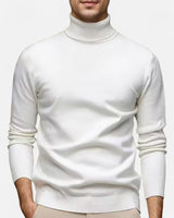 Herren Strick Rollkragenpullover in White