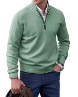 Jeremy - Moderner Herrenpullover mit Zipper in Green