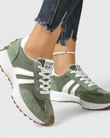 Johanna | Damen Frühlings Retro Schnürsneaker in Grün