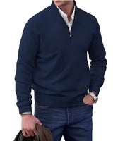 Jeremy - Moderner Herrenpullover mit Zipper in Blue