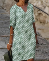 Kristina - Stilvolles Midikleid mit halblangen Ärmeln für Damen in Grün