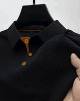 Tharic - Leichtes Poloshirt in Schwarz