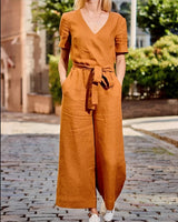 Gabriella - Lässiger Jumpsuit mit Gürtel für Damen in Orange