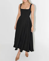 Shelley - Ärmelloses Midikleid in Schwarz