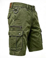 Lars | Funktionale Denim-Cargo-Shorts in Grün