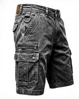 Lars | Funktionale Denim-Cargo-Shorts in Grau
