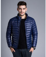 Leichte Herren-Steppjacke mit Kapuze und Reißverschluss - Tidus in Blau