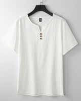 Leinen-T-Shirt mit Button-Down-Ausschnitt - Carter's in Weiß