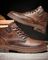 Lässige Herren-Stiefeletten aus Leder - Roderick in Braun