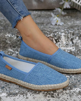 Espadrilles für Frauen aus Segeltuch grau rutschfeste Jutesohle - Mireia in Blau