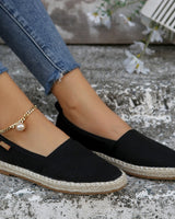 Espadrilles für Frauen aus Segeltuch grau rutschfeste Jutesohle - Mireia in Schwarz