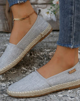 Espadrilles für Frauen aus Segeltuch grau rutschfeste Jutesohle - Mireia in Grau