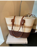 Geflochtene Shopper-Tasche für Damen im Sommer-Stil - Loretta in Braun