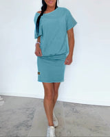 Phuthi – Bequemes Stretchkleid in Blau