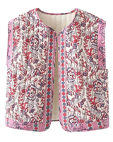 Isla | Damen Blumen Weste Mit Muster Und Komfort Design in Lila