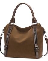 Isolde | Damen Hobo Bag Schultertasche in Dunkelbraun