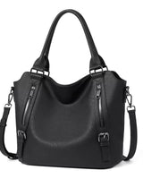 Isolde | Damen Hobo Bag Schultertasche in Schwarz