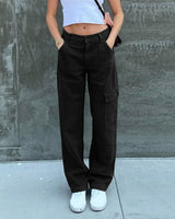 Marta | Damen Leinen Cargo Hose – Leinenhose Cargo Lässig für Alltag 2026 in Schwarz