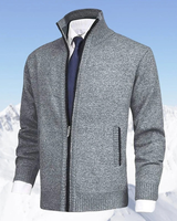 Jakob | Herren Warme Strickjacke für den Winter in Hellgrau