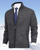 Jakob | Herren Warme Strickjacke für den Winter in Dunkelgrau
