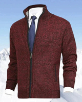 Jakob | Herren Warme Strickjacke für den Winter in Rot