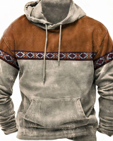 Jannik | Herren Hoodie mit Muster und Kordelzug in Khaki