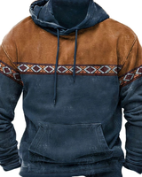 Jannik | Herren Hoodie mit Muster und Kordelzug in Blau